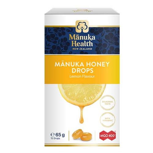 Miniaturka artykułu - Cukierki z Miodem Manuka MGO400+ i witaminą C, o smaku cytrynowym, 65g