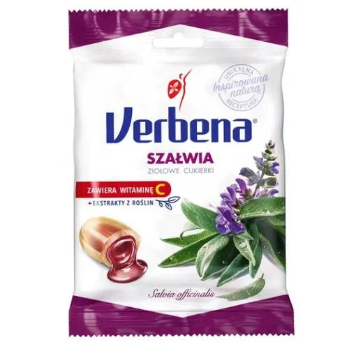 Miniaturka artykułu - Verbena Szałwia Cukierki ziołowe z witaminą C, 60 g