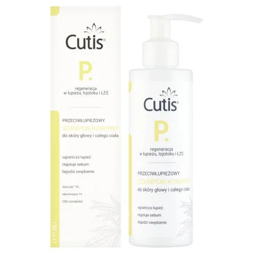 Miniaturka artykułu - CUTIS P Przeciwłupieżowy szampon konopny + CBD, 150ml