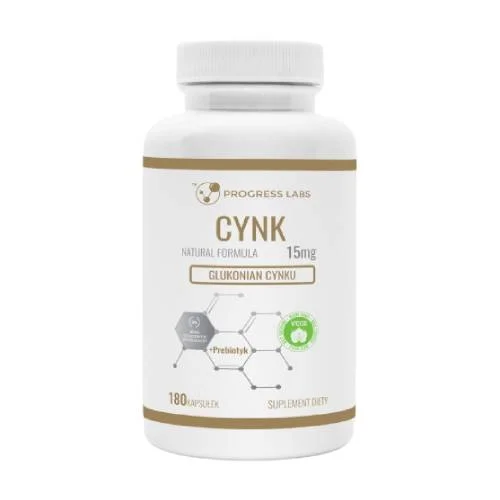 Miniaturka artykułu - Progress Labs Cynk 15 mg, 180 kaps.