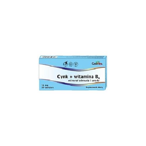 Miniaturka artykułu - CYNK + B6 12mg, 30tabl. GORVITA