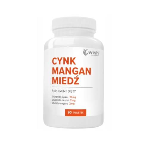 Miniaturka artykułu - Wish Pharmaceutical Cynk mangan miedź, 90 tabl.