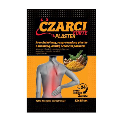 Miniaturka artykułu - CZARCI PLASTER FORTE Przeciwb&oacute;lowy, rozgrzewający plaster z kurkumą, arniką i czarcim pazurem