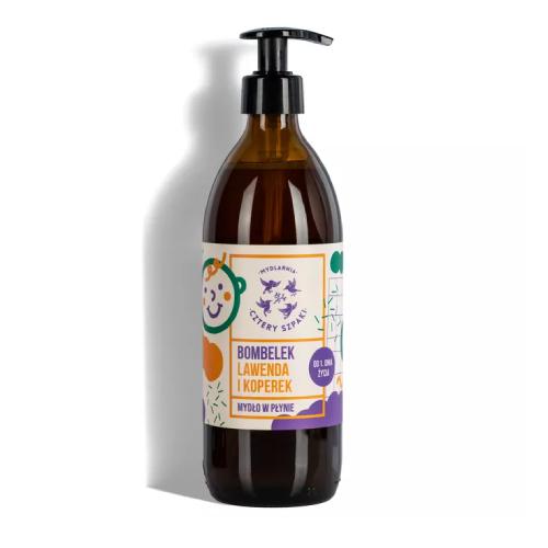Miniaturka artykułu - CZTERY SZPAKI (4szpaki) Mydło w płynie Bombelek Lawenda i koperek, 500ml