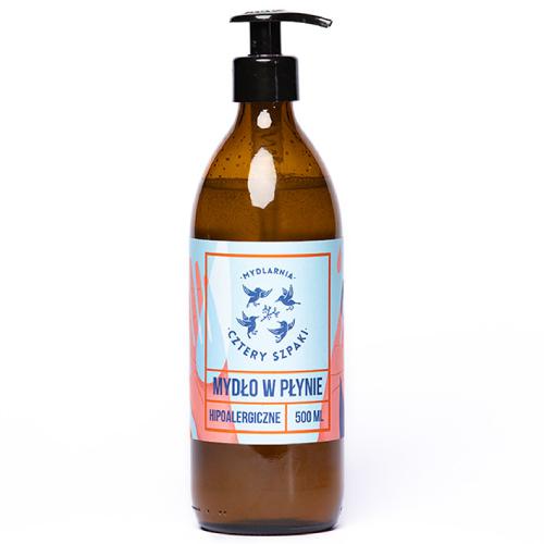Miniaturka artykułu - CZTERY SZPAKI (4szpaki) Mydło w płynie hipoalergiczne, 500ml