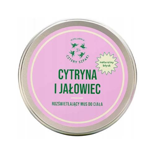 Miniaturka artykułu - CZTERY SZPAKI (4szpaki) Rozświetlający mus do ciała Cytryna i Jałowiec, 150ml
