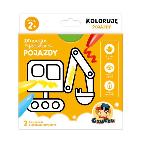 Zdjęcie produktu - CzuCzu Dłuuugie rysowanki Koloruję - Pojazdy dla dzieci 2+