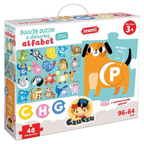 Miniaturka artykułu - CzuCzu Duuuże puzzle z dziurką Alfabet dla dzieci 3+