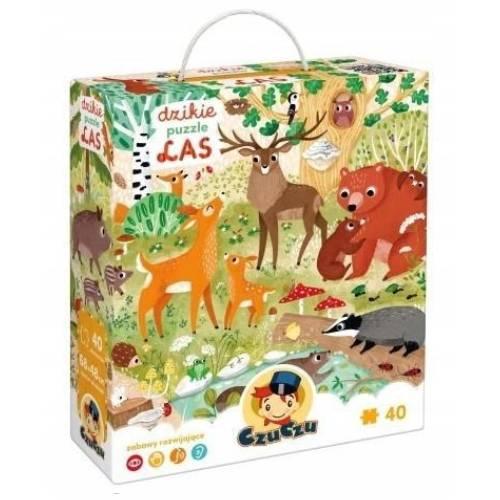 Miniaturka artykułu - CzuCzu Dzikie puzzle Las, 40 element&oacute;w