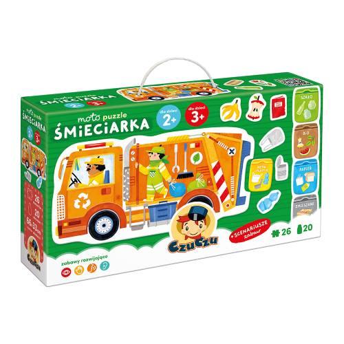 Miniaturka artykułu - CzuCzu Moto puzzle Śmieciarka, 26 element&oacute;w