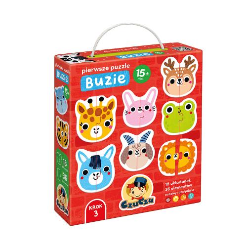 Miniaturka artykułu - CzuCzu Pierwsze puzzle Buzie 15m+ 18 układanek, 36 element&oacute;w