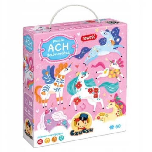 Miniaturka artykułu - CzuCzu Puzzle Ach Jednorożce, 60 element&oacute;w