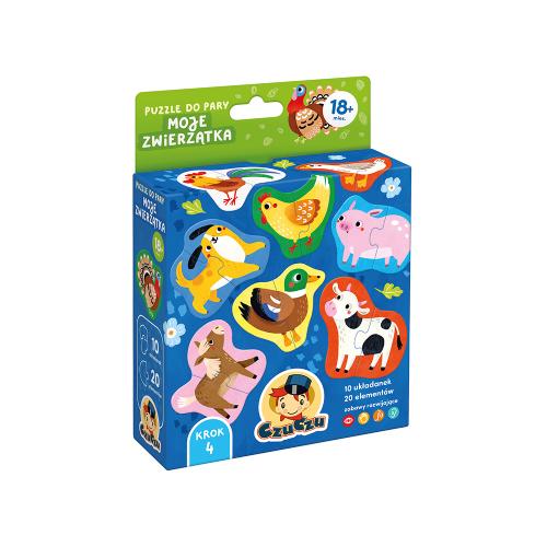 Miniaturka artykułu - CzuCzu Puzzle do pary Moje zwierzątka 18m+ 10 układanek, 20 element&oacute;w