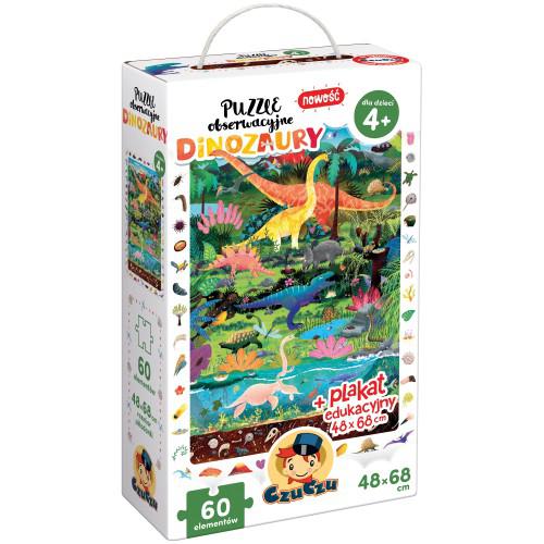 Miniaturka artykułu - CzuCzu Puzzle obserwacyjne Dinozaury dla dzieci 4+