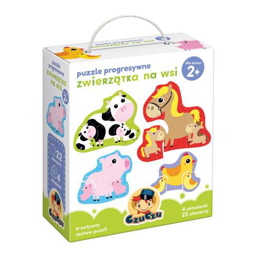 Miniaturka artykułu - CzuCzu Puzzle progresywne Zwierzątka na wsi dla dzieci 2+