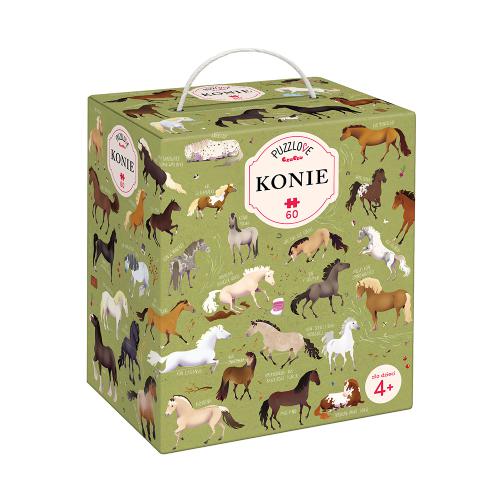 Miniaturka artykułu - CzuCzu Puzzlove. Konie. Puzzle 60 element&oacute;w dla dzieci 4+