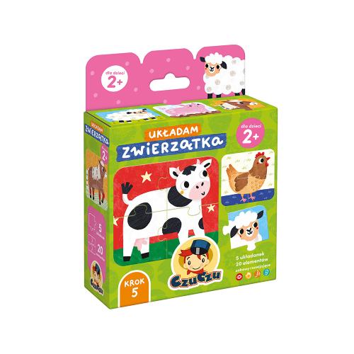Miniaturka artykułu - CzuCzu Układam zwierzątka 2+, 5 układanek, 20 element&oacute;w