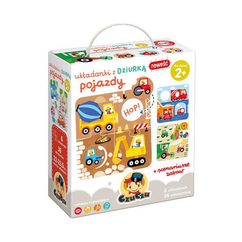 Miniaturka artykułu - CzuCzu Układanki z dziurką. Pojazdy dla dzieci 2+