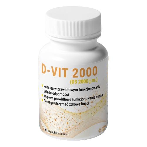 Miniaturka artykułu - D-VIT 2000 Witamina D3, 60 kaps.