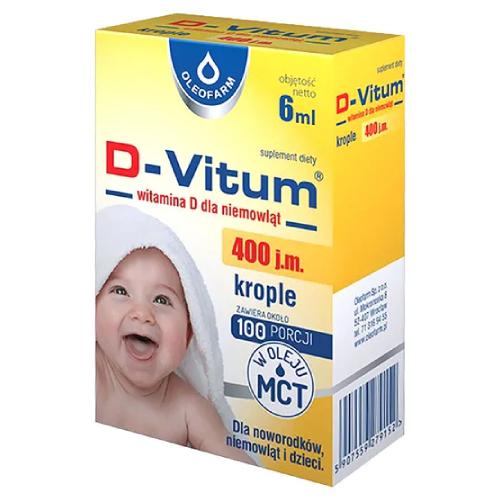 Miniaturka artykułu - D-VITUM 400 j.m. krople, 6ml 