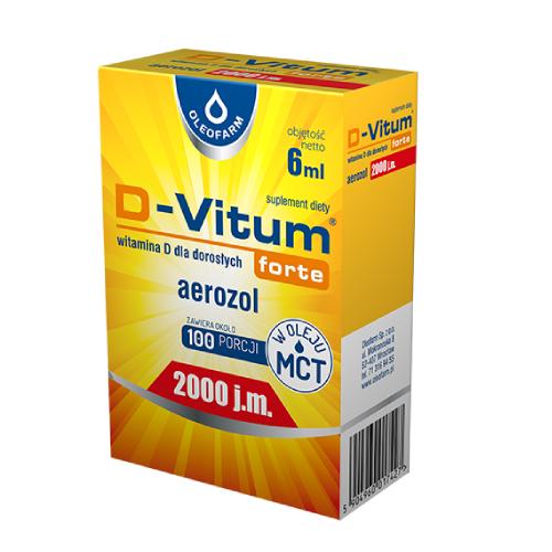Miniaturka artykułu - D-Vitum forte 2000 j.m. aerozol, 6ml