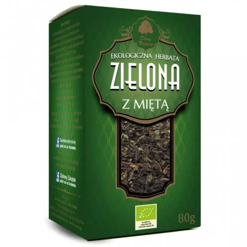 Miniaturka artykułu - DARY NATURY Herbata zielona z miętą 80g