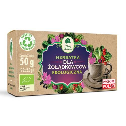 Miniaturka artykułu - DARY NATURY Herbatka Dla Żołądkowc&oacute;w EKO, 25 saszetek x2g