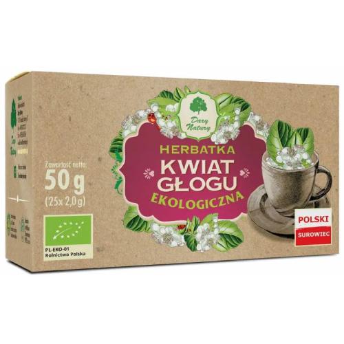 Miniaturka artykułu - DARY NATURY Herbatka ekologiczna Kwiat Głogu, 25x2g
