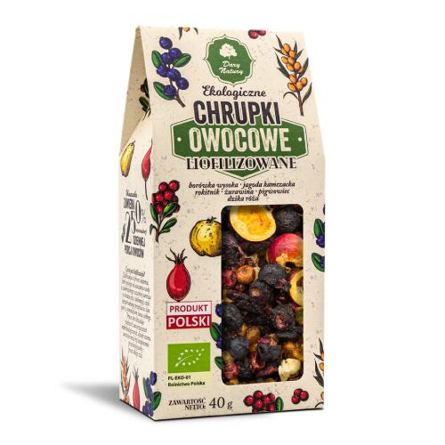 Miniaturka artykułu - DARY NATURY Liofilizowane Chrupki owocowe Eko, 40g