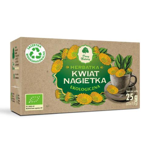 Miniaturka artykułu - DARY NATURY Nagietek kwiat EKO, 25 saszetek