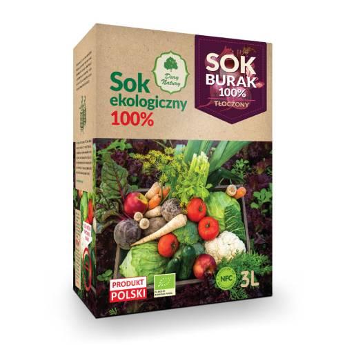 Miniaturka artykułu - DARY NATURY Sok z buraka 100% EKO, 3 litry