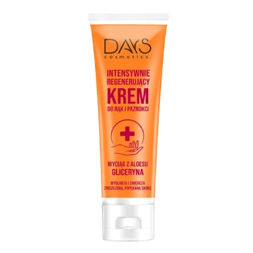 Miniaturka artykułu - Days Cosmetics Intensywnie regenerujący krem do rąk i paznokci z aloesem, 125 ml
