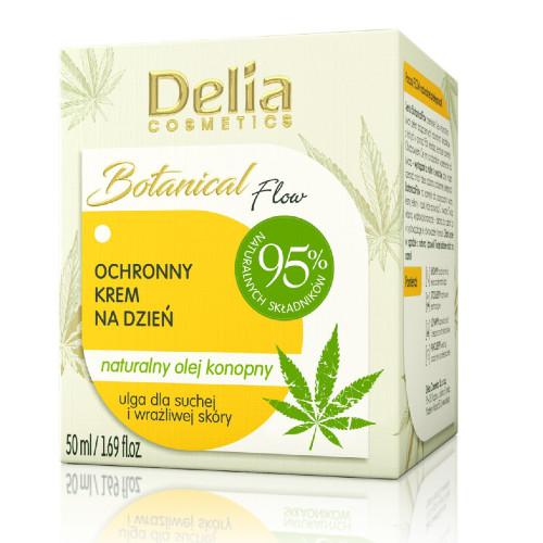 DELIA BOTANICAL FLOW - Krem konopny ochronny do twarzy na dzień, 50ml 
