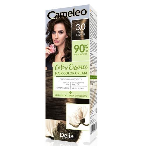 Miniaturka artykułu - DELIA CAMELEO Color Essence Krem do koloryzacji włos&oacute;w 3.0 Dark Brown, 75g