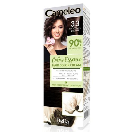 Miniaturka artykułu - DELIA CAMELEO Color Essence Krem do koloryzacji włos&oacute;w 3.3 Chocolate Brown, 75g