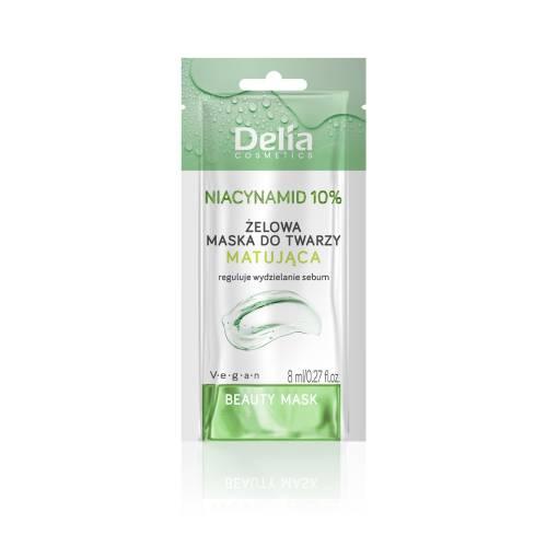 Miniaturka artykułu - DELIA Cosmetics Beauty Mask Żelowa maska do twarzy matująca z niacynamidem 10%, 8ml