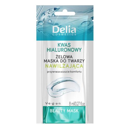 Miniaturka artykułu - DELIA Beauty Mask Żelowa maseczka do twarzy z kwasem hialuronowym, 8ml