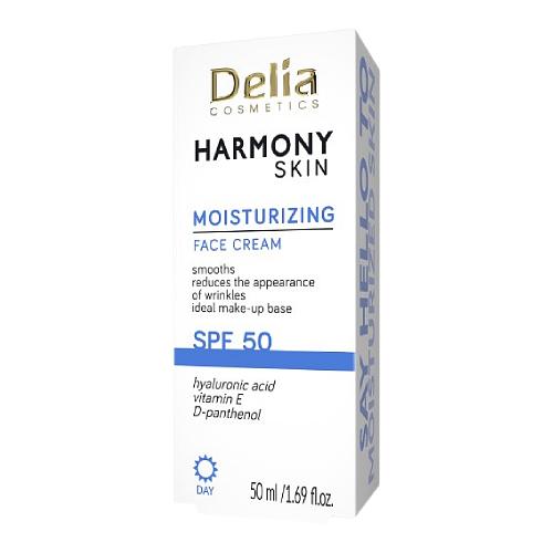 Miniaturka artykułu - DELIA Harmony Skin Nawilżający krem do twarzy SPF 50, 50 ml