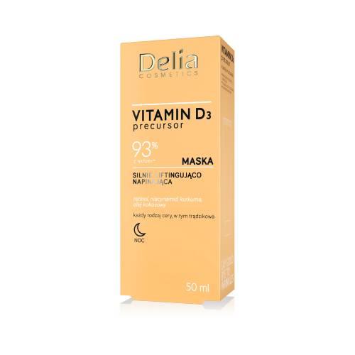 Miniaturka artykułu - DELIA COSMETICS VITAMIN D3 Silnie liftingująca maska napinająca do twarzy na noc, 50 ml