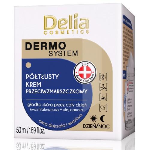 Miniaturka artykułu - DELIA DERMO SYSTEM - 03 P&Oacute;ŁTŁUSTY Krem do twarzy przeciwzmarszczkowy, 50ml 