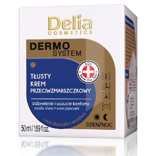 Miniaturka artykułu - DELIA DERMO SYSTEM - 04 TŁUSTY Krem do twarzy przeciwzmarszczkowy, 50ml 