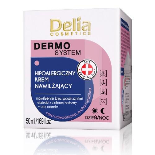 Miniaturka artykułu - DELIA DERMO SYSTEM - 05 Hipoalergiczny Nawilżający Krem do twarzy słoik, 50ml 