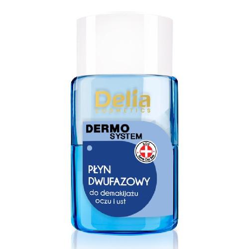 Miniaturka artykułu - DELIA DERMO SYSTEM - Demakijaż MINI Płyn Dwufazowy do twarzy NIEBIESKI butelka, 50ml 