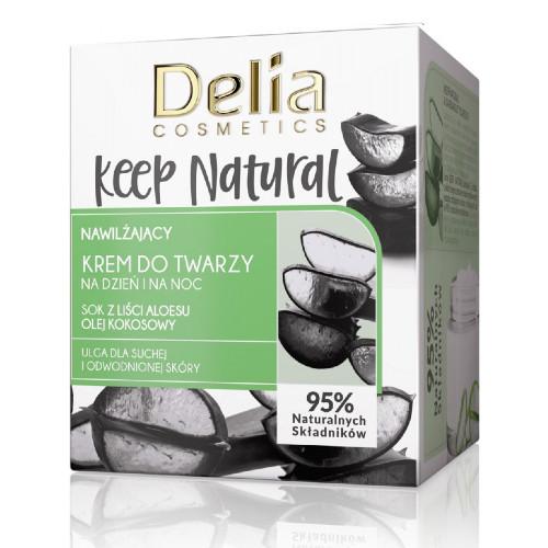 Miniaturka artykułu - DELIA KEEP NATURAL - Nawilżający krem do twarzy na dzień/noc, 50ml 