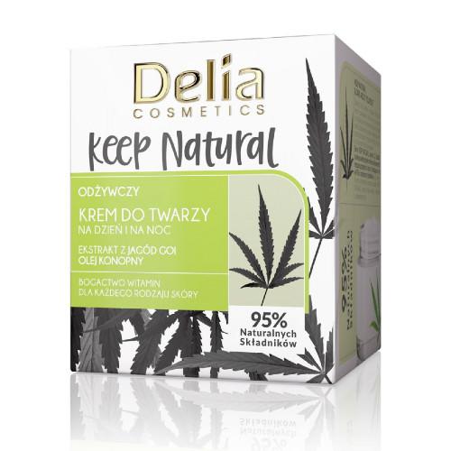 Miniaturka artykułu - DELIA KEEP NATURAL - Odżywczy krem do twarzy na dzień i noc, 50ml 
