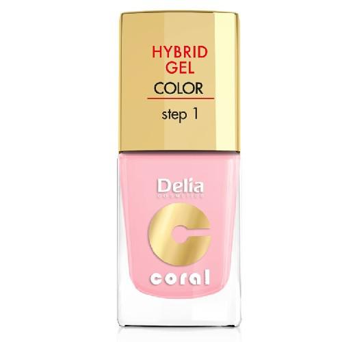 Miniaturka artykułu - DELIA - lakier do paznokci - Coral Hybrid Gel 04 pastelowy r&oacute;ż, 11ml 