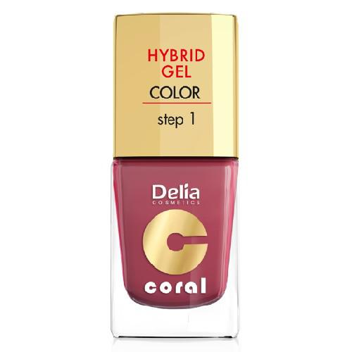 Miniaturka artykułu - DELIA - lakier do paznokci - Coral Hybrid Gel 18 marsala, 11ml
