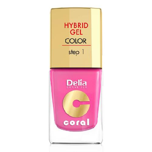 Miniaturka artykułu - DELIA - lakier do paznokci- Coral Hybrid Gel 22 landrynkowy r&oacute;ż, 11ml 