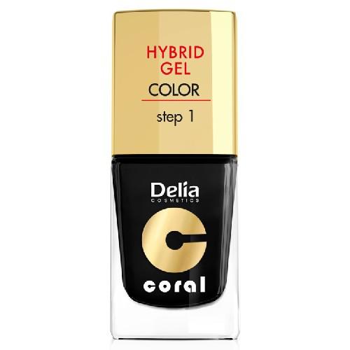 Miniaturka artykułu - DELIA - lakier do paznokci - Coral Hybrid Gel 26 czarny, 11ml