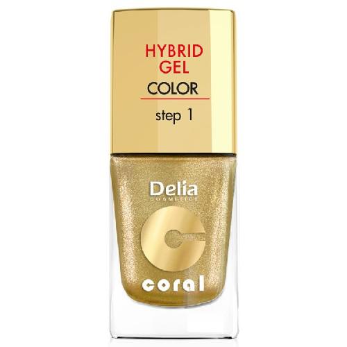 Miniaturka artykułu - DELIA - lakier do paznokci - Coral Hybrid Gel 28 złoty, 11ml